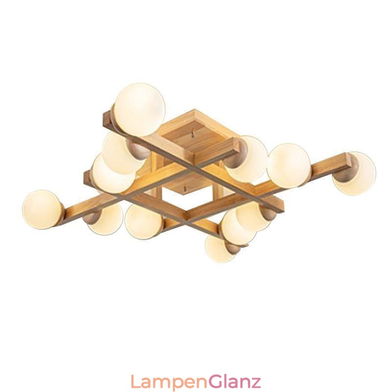 Japanische Holz-Deckenleuchte Magic Bean Molecular Deckenlampe