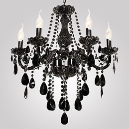 Kronleuchter Schwarz Kristall Modern 6 Lichter