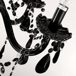 Kronleuchter Schwarz Kristall Modern 6 Lichter