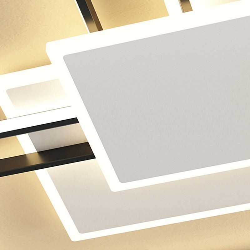 Moderne goldene Unterputz-Deckenleuchte mit geometrischer Leuchte, 2-lagig