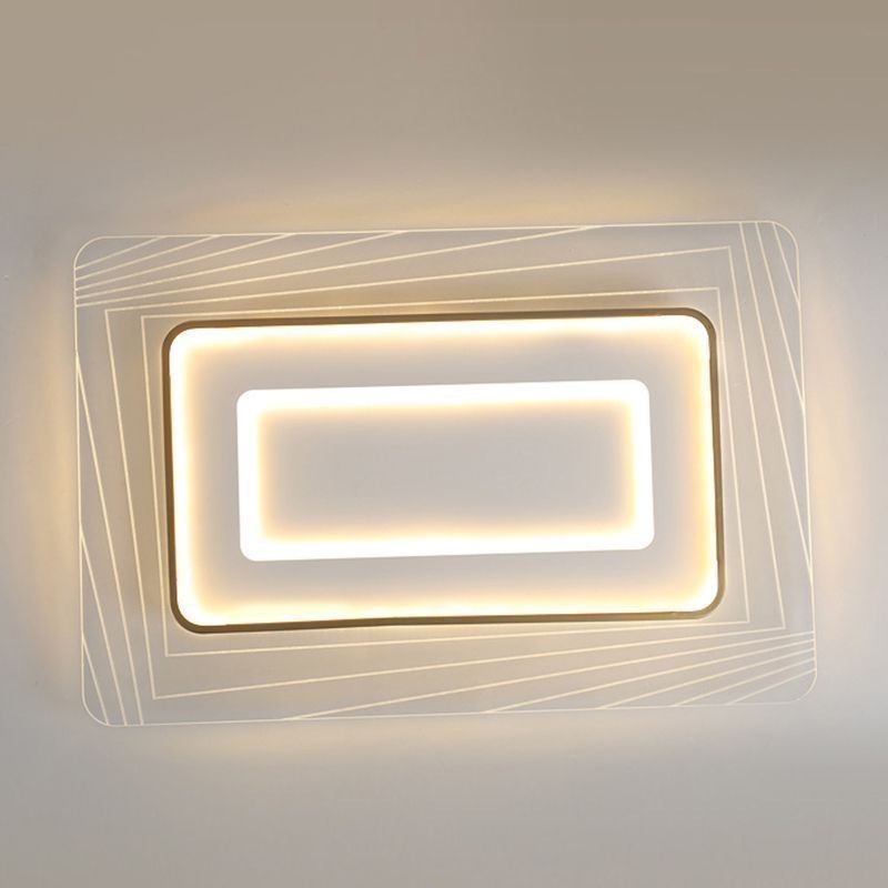 Rechteckige Unterputz-Deckenleuchte Minimalistische ultradünne Acryl-Deckenleuchte