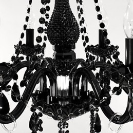 Kronleuchter Schwarz Kristall Modern 6 Lichter