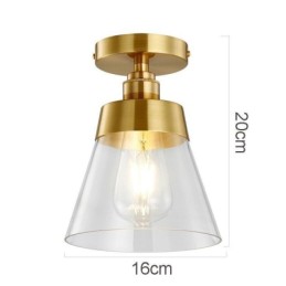 Moderne Deckenleuchte aus Glas, 1 Licht, Messing-Finish
