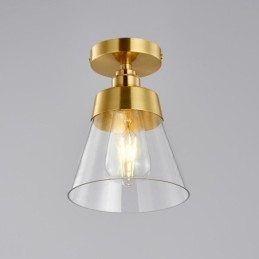 Moderne Deckenleuchte aus Glas, 1 Licht, Messing-Finish