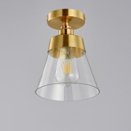 Moderne Deckenleuchte aus Glas, 1 Licht, Messing-Finish