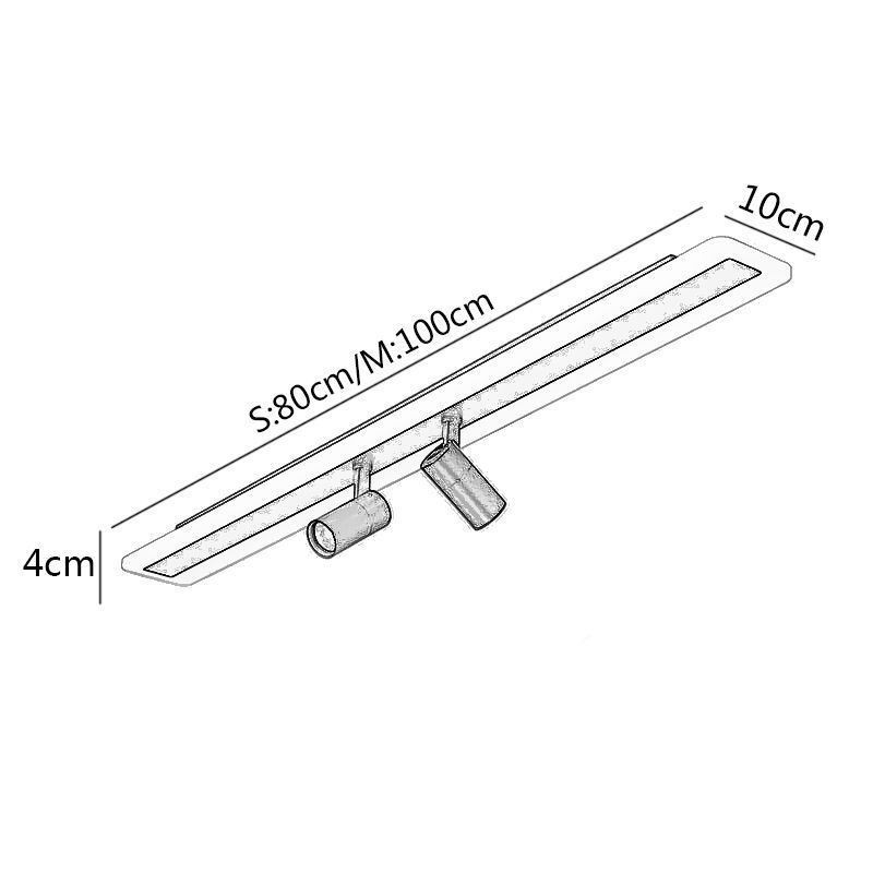 Linearer Deckenstrahler aus Acryl zur bündigen Montage