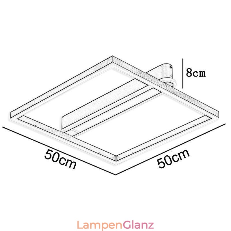 Quadratische Deckenleuchte aus Acryl zur bündigen Montage