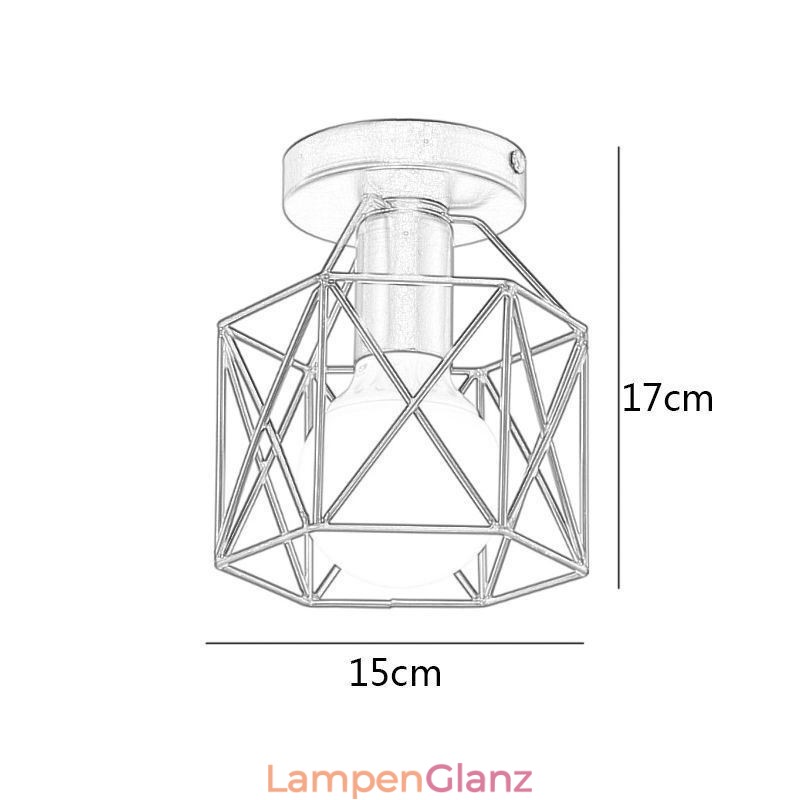 Deckenleuchte mit Metallkäfig