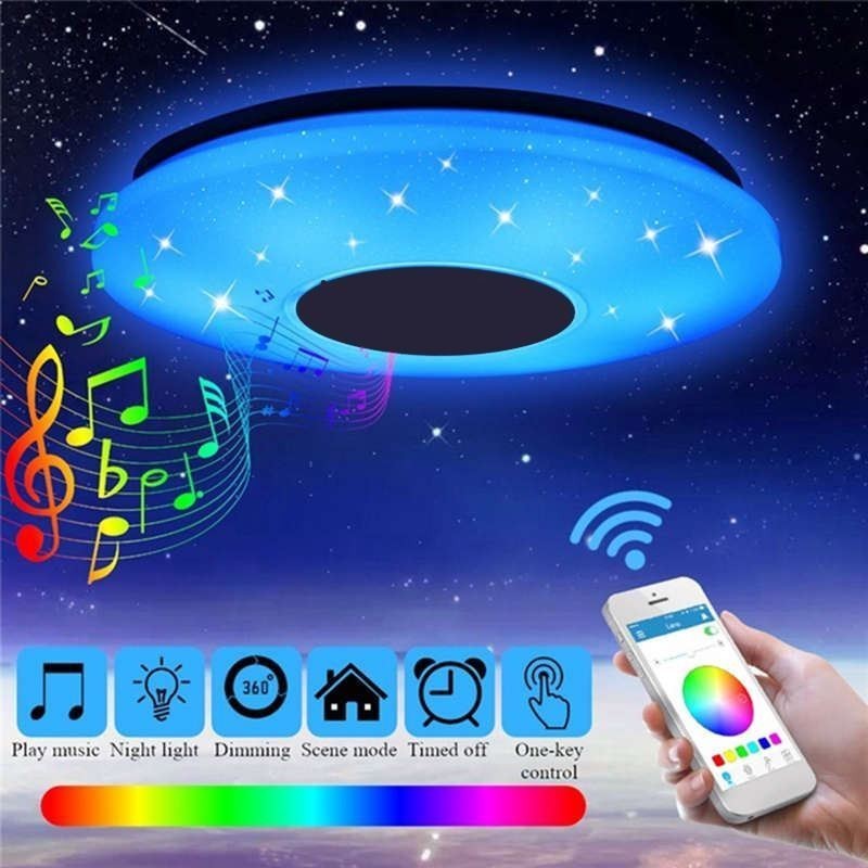 Bündig montierte, farbenfrohe Deckenleuchte mit Bluetooth-Musiklautsprecher-Timing-Funktion