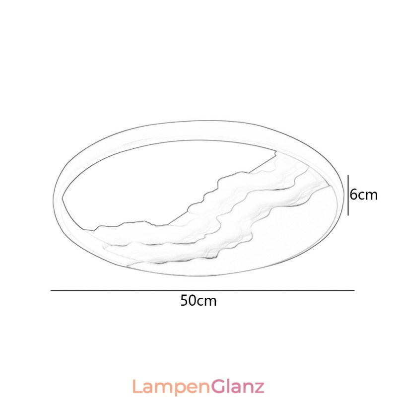 Runde, bündige Deckenleuchte aus Acryl in einzigartiger Wellenform