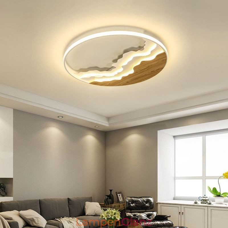 Runde, bündige Deckenleuchte aus Acryl in einzigartiger Wellenform