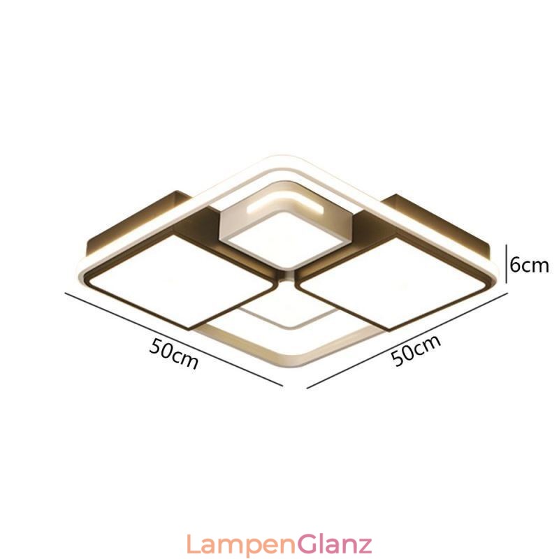 Moderne Deckenleuchte aus Acryl, quadratisch, schwarz-weiß