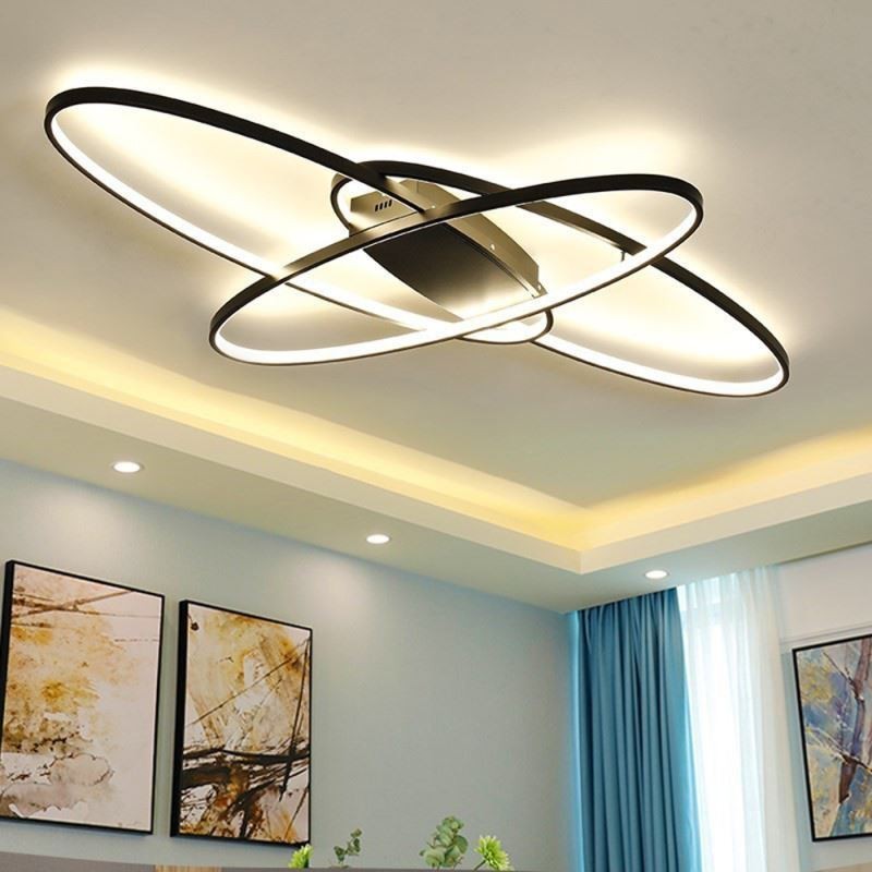 Moderne ovale Deckenleuchte aus Acryl mit dekorativer Leuchte