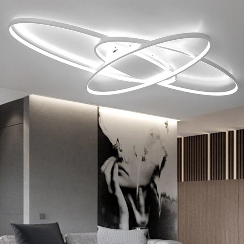 Moderne ovale Deckenleuchte aus Acryl mit dekorativer Leuchte