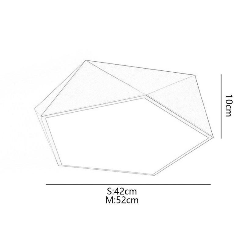 Goldfarbene, geometrische Deckenleuchte aus Acryl