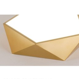 Goldfarbene, geometrische Deckenleuchte aus Acryl