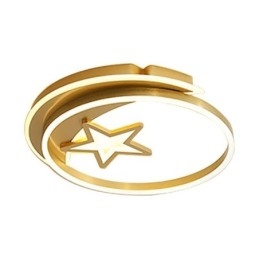 Mondstern Deckenleuchte, goldfarbene Acrylleuchte