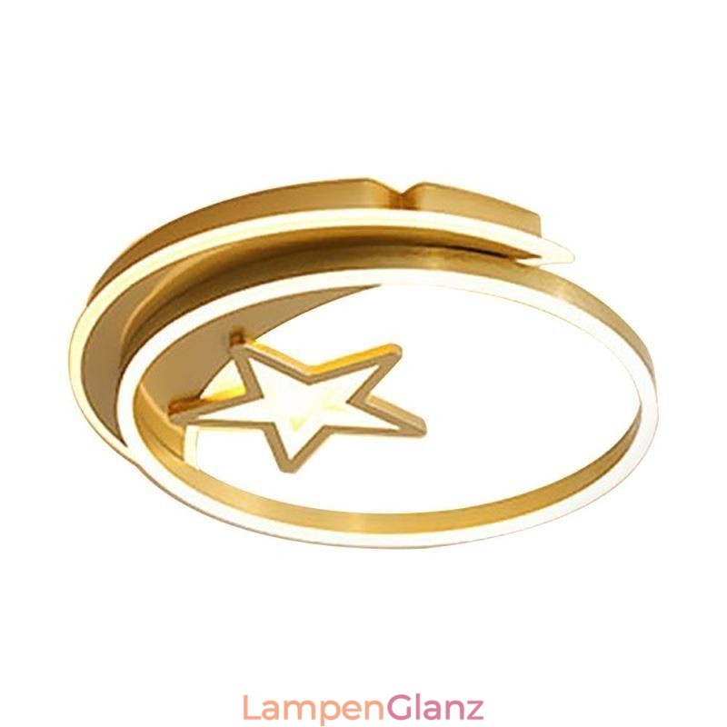Mondstern Deckenleuchte, goldfarbene Acrylleuchte