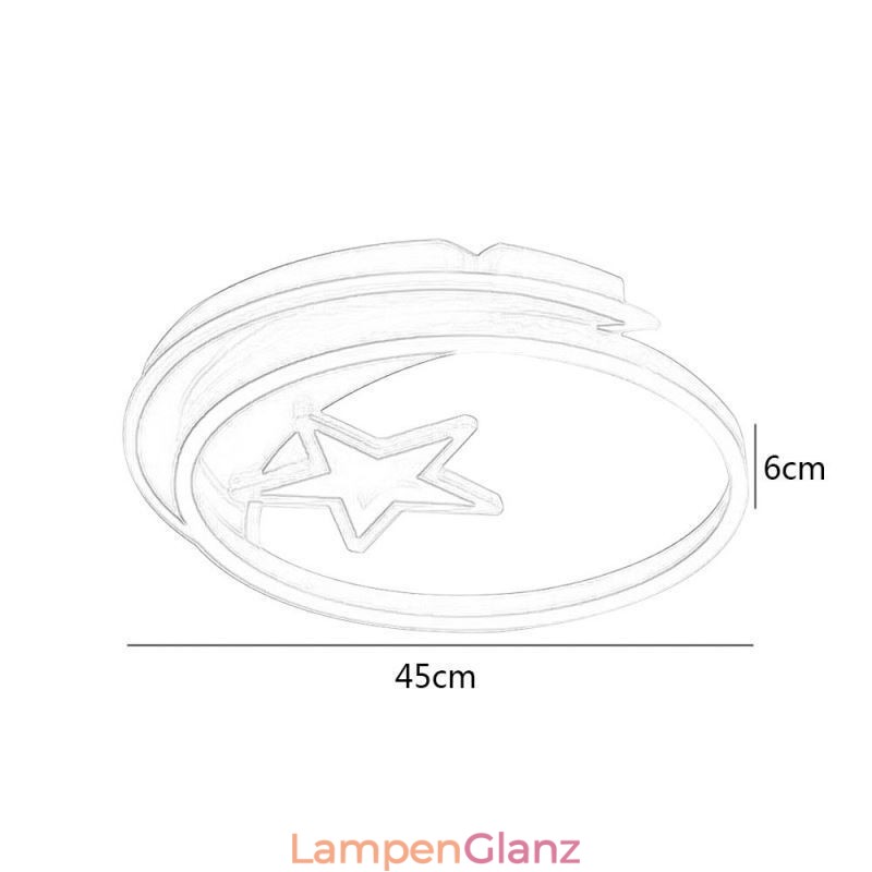 Mondstern Deckenleuchte, goldfarbene Acrylleuchte