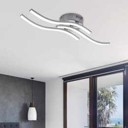 Moderne, schlichte, flächenbündige Deckenleuchte aus Acryl in Wellenform