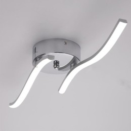 Moderne, schlichte, flächenbündige Deckenleuchte aus Acryl in Wellenform