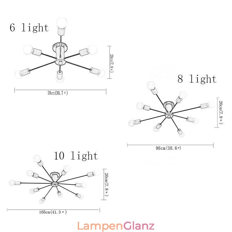 Moderner Magic Beans Deckenleuchter mit Holzzweigen