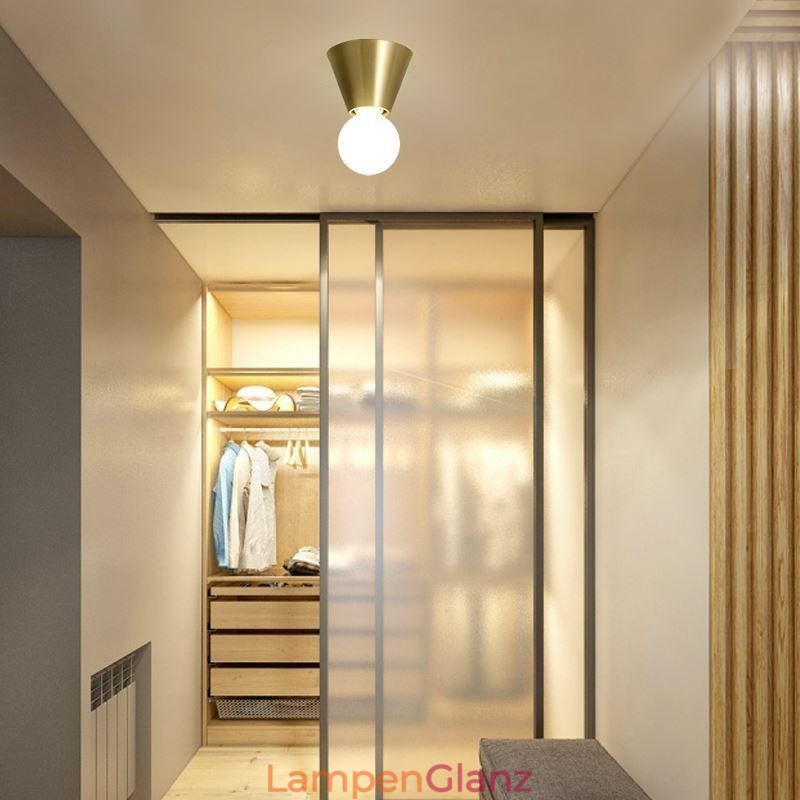 Nordische Mini-Deckenleuchte aus Messing