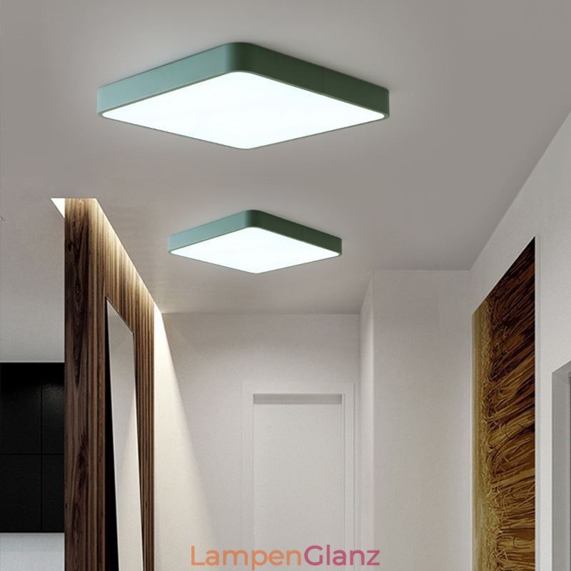 Simlpe Unterputz-Deckenleuchte, dünn, quadratisch, energiesparend