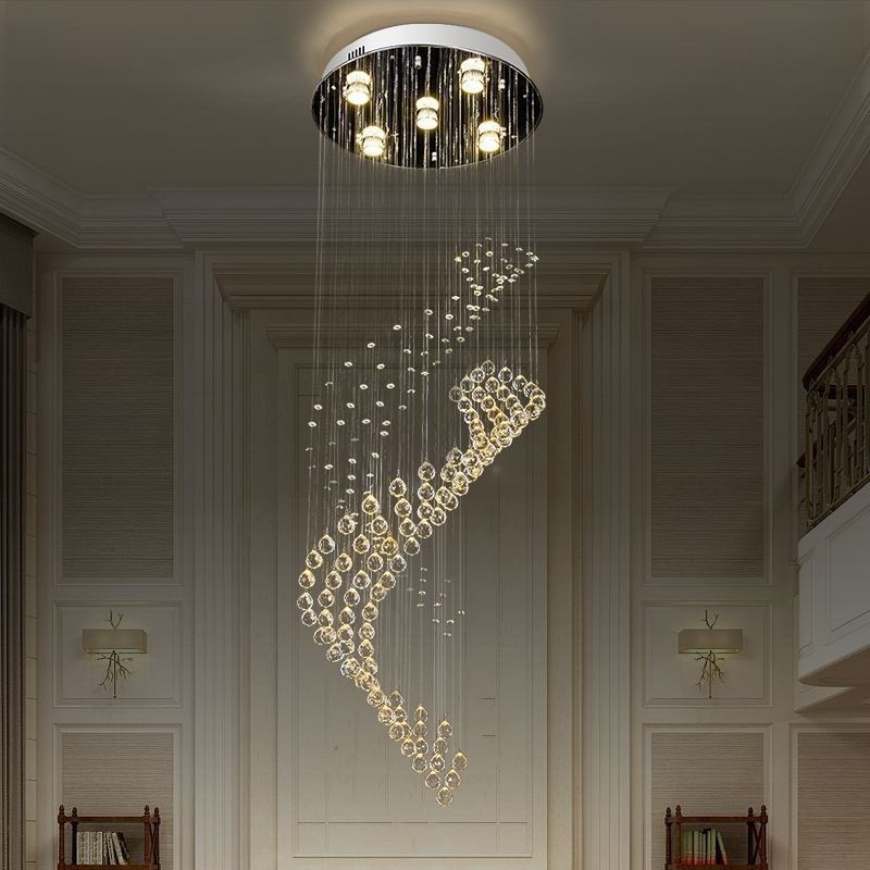 Eleganter Kristall-Kronleuchter Regentropfen Deckenleuchten Foyer