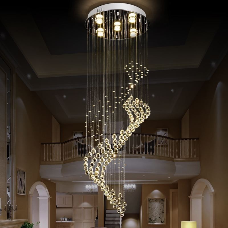 Eleganter Kristall-Kronleuchter Regentropfen Deckenleuchten Foyer