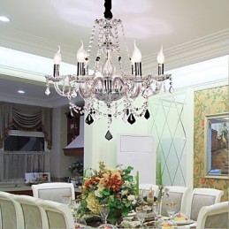 Rustikaler Lodge-Kristall-Kronleuchter aus Glas