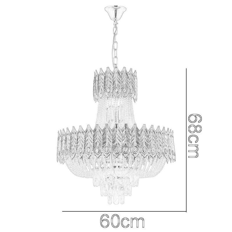 Kristall Pendelleuchte Luxus Dekorative Deckenleuchte 60cm
