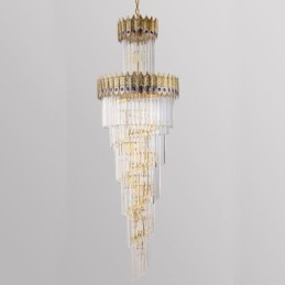 Gold Kristall Pendelleuchte Galvanisiert Gold Phoenix Schwanz Lampenschirm Deckenleuchte