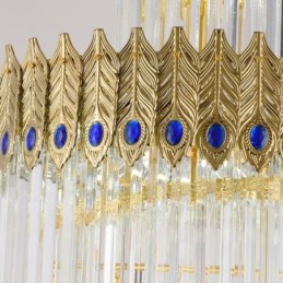 Gold Kristall Pendelleuchte Galvanisiert Gold Phoenix Schwanz Lampenschirm Deckenleuchte