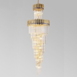 Gold Kristall Pendelleuchte Galvanisiert Gold Phoenix Schwanz Lampenschirm Deckenleuchte