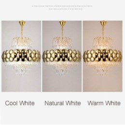 Kristall Pendelleuchte Galvanisiertes Gold Luxus Dekorative Deckenleuchte 60cm