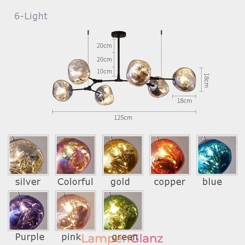 Nordic Deckenleuchte Moderne Galvanisierte Glasmalerei Lampenschirm Pendelleuchte