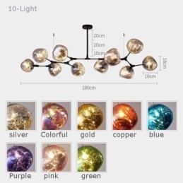 Nordic Deckenleuchte Moderne Galvanisierte Glasmalerei Lampenschirm Pendelleuchte