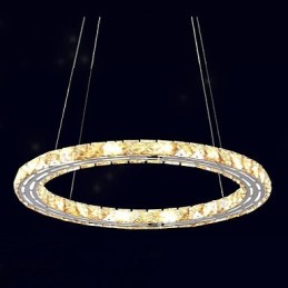 Kristall Pendelleuchte Beleuchtung Lampen Moderne Leuchten Bernstein K9 Kristall Rund Einzelring 30CM