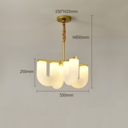 U-förmiger Kronleuchter, Pendelleuchte im französischen Creme-Stil