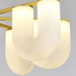 U-förmiger Kronleuchter, Pendelleuchte im französischen Creme-Stil