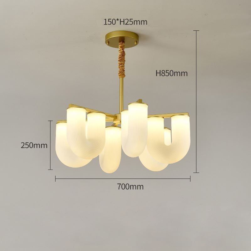U-förmiger Kronleuchter, Pendelleuchte im französischen Creme-Stil