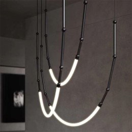 Pendelleuchte Creative Line Bambus Deckenleuchte Schwarz Gold