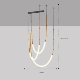 Pendelleuchte Creative Line Bambus Deckenleuchte Schwarz Gold