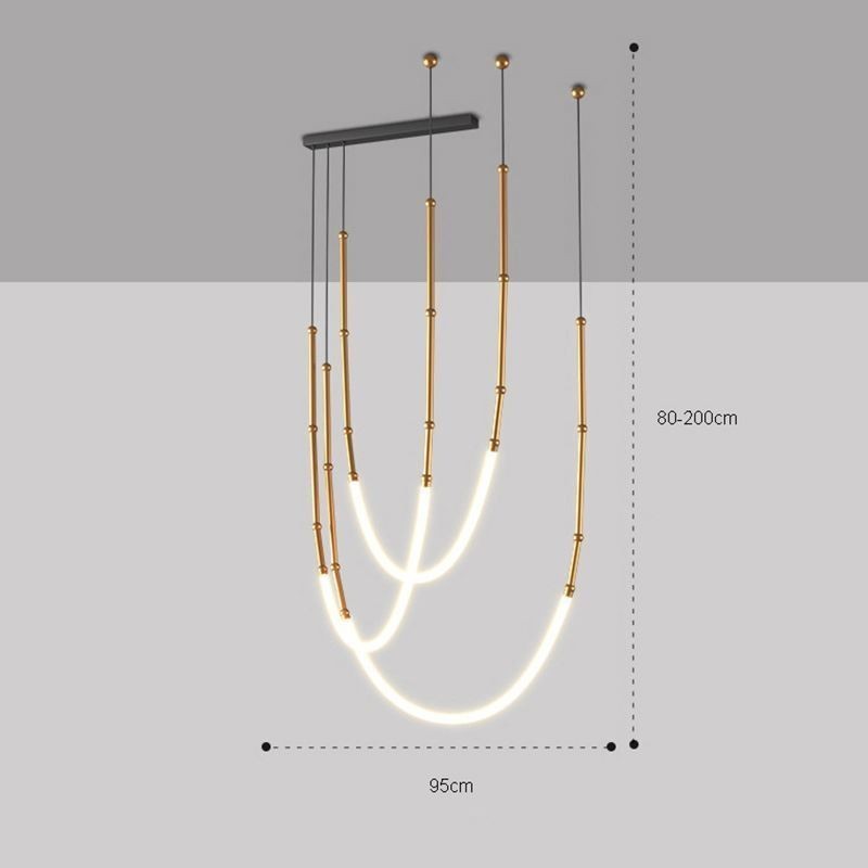 Pendelleuchte Creative Line Bambus Deckenleuchte Schwarz Gold