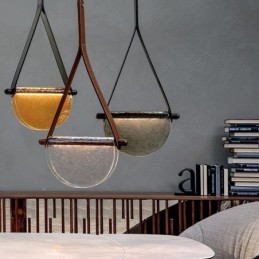 Pendelleuchte, moderne minimalistische Deckenleuchte aus Glas mit Gürtel