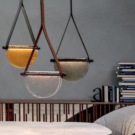 Pendelleuchte, moderne minimalistische Deckenleuchte aus Glas mit Gürtel Pendelleuchte, moderne minimalistische Deckenleuchte aus Glas mit Gürtel