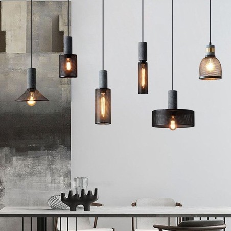 Schwarze Pendelleuchte Zementgitterleuchte Landhaus Retro Deckenleuchte Schwarze Pendelleuchte Zementgitterleuchte Landhaus Retro Deckenleuchte