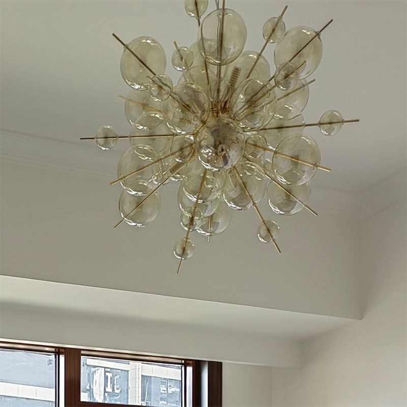 Moderne Pendelleuchte Minimalistische Deckenleuchte aus Blasenglas