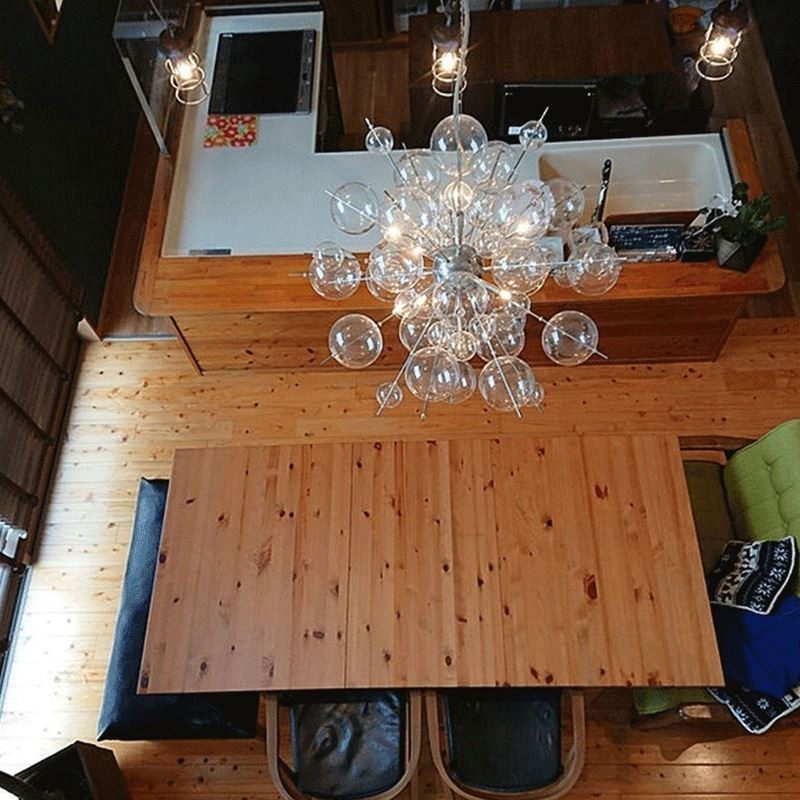 Moderne Pendelleuchte Minimalistische Deckenleuchte aus Blasenglas